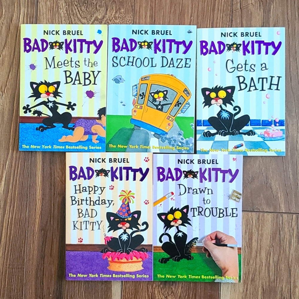 Bundle of Bad Kitty books.   Reading Level: Grade 2-3
